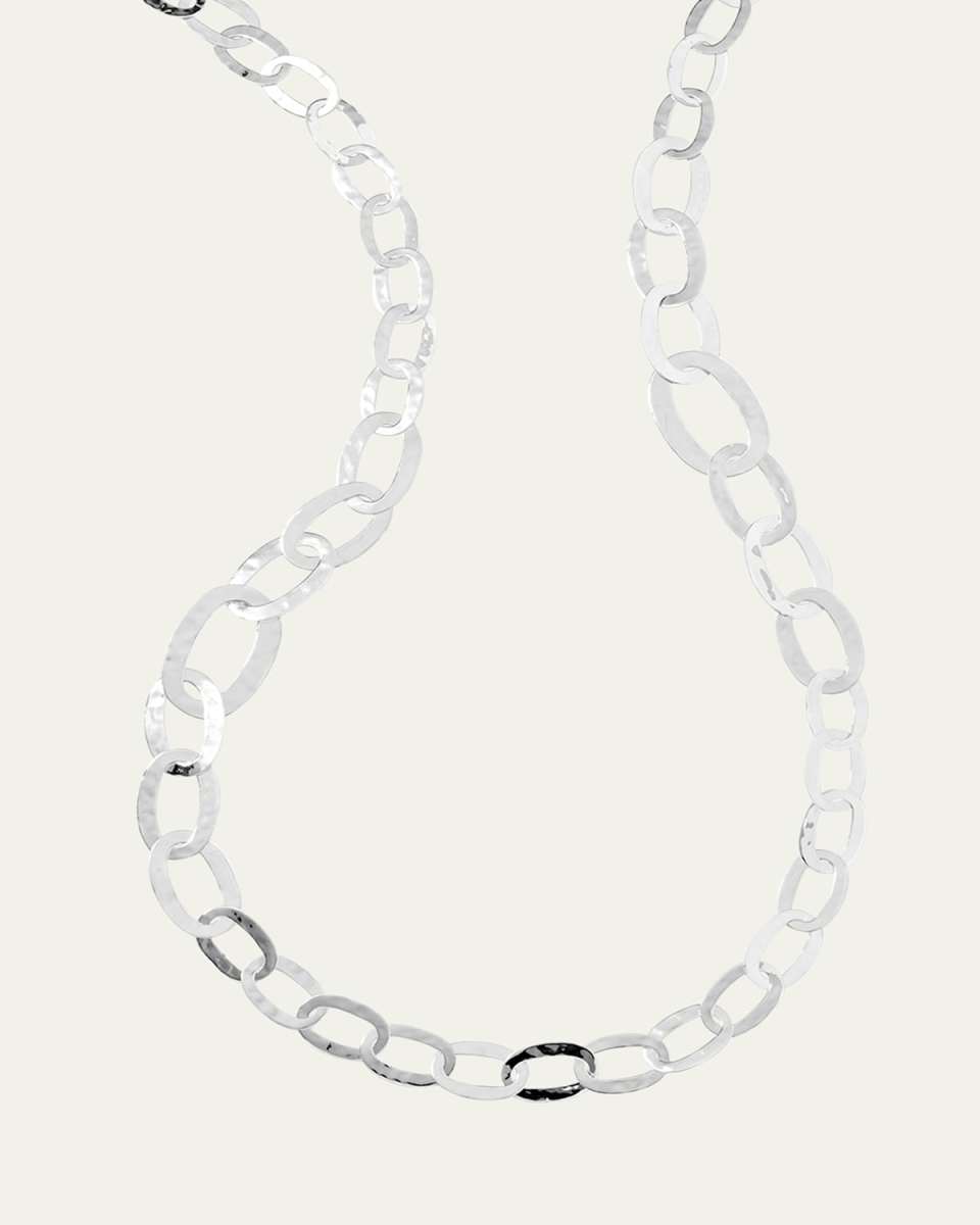Roma Links Long Chain Necklace in Sterling Silver